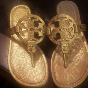 Leather gold Tory Burch sandals